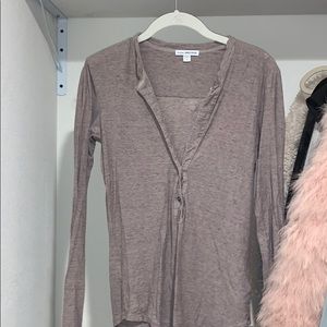 James Perse Low V neck long sleeve